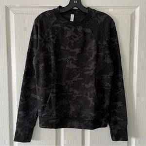 Lululemon Scuba Crew French Terry  Pullover Sweatshirt - Camo Deep Coal - Size 4